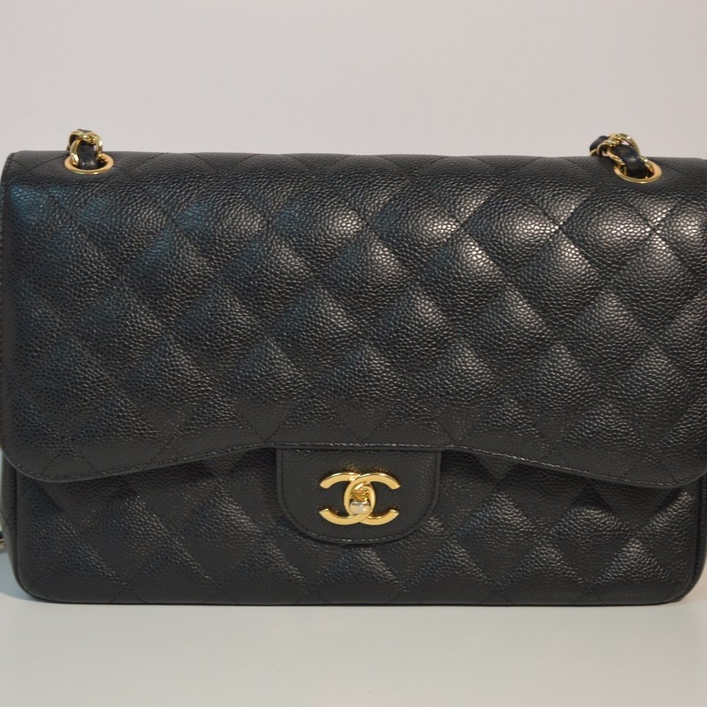 Chanel Caviar Leather Jumbo Bag
